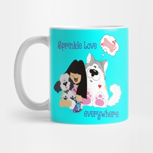 Sprinkle Love Everywhere - Alaskan Malamute + Miniature Poodle Mug